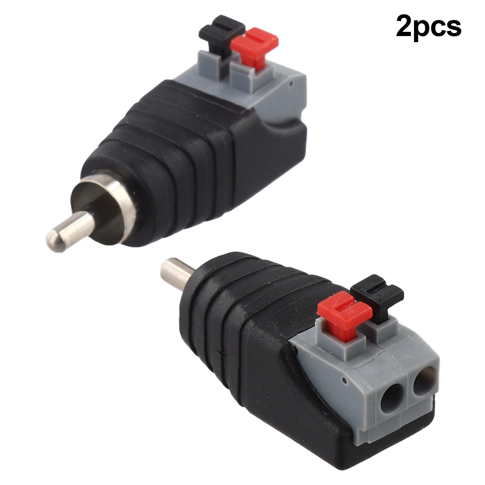 For RCA Male Connector 2pcs Speaker Wire A/V Cable To Audio Male Connector Adapter Press Signal Line, Audio Line Conversion Line