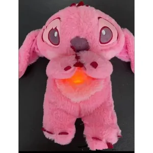 Kawaii Stitch Baby Plush Doll ، رفيق النوم ، صوت موسيقي مهدئ مع وسادة هوائية وضوء ، هدايا ألعاب التنفس أعلى 8 دمى Lilo Stitch مبيئات - رقم 4