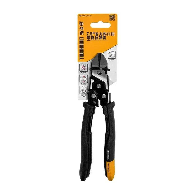 TOUGHBUILT TB-H3-30-CP 7-inch Labor-saving Diagonal Jaw Pliers with Reset Spring Hand Tools Toughbuilt Pliers Accessories