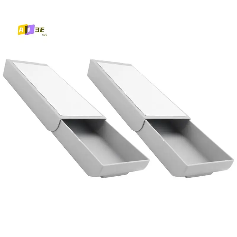 

A13E-2 Pcs Self-Adhesive Desk Drawer Desk Drawer Pencil Tray Desk Shelf Pencil Tray Under Desk