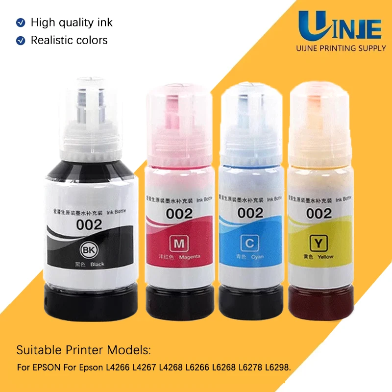 

002 For Epson Original 002 Refill Ink For Epson L4168 L4266 L4268 L4158 L4165 L4166 L4169 L6178 L6278 L6279 Printer refill kit