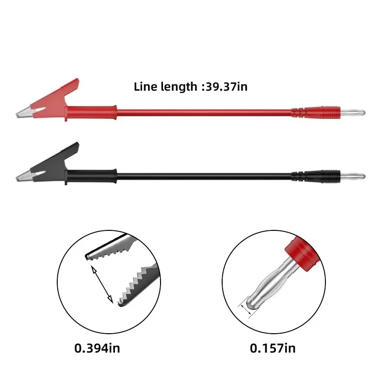 2 шт. штекер типа «банан» к зажиму «крокодил» тестовый провод кабеля 4 мм штекер типа «банан» для мультиметровой электрической перемычки 100 см