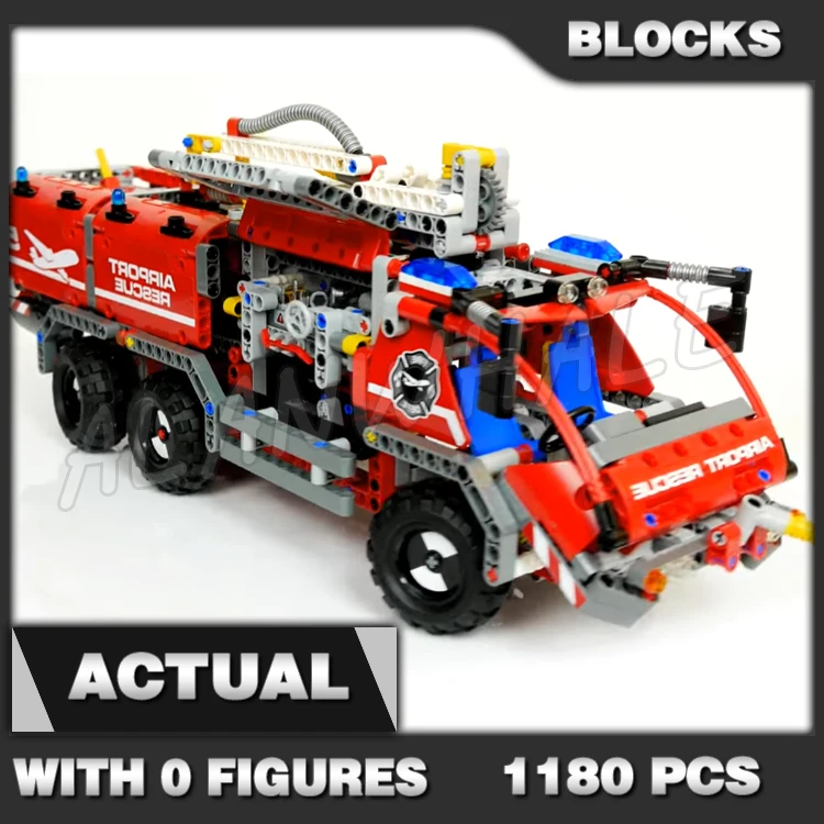 

1180pcs 2in1 Technical Airport Rescue Vehicle Fire Cersatile Boom Water Cannon 20055 Building Block Set Compatible with Model