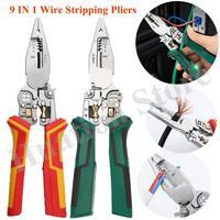 Upgraded 9 In 1 Foldable Wire Stripper Crimper Cable Cutter Pliers Multifunctional For Wire Stripping Shearing Cutting Tools