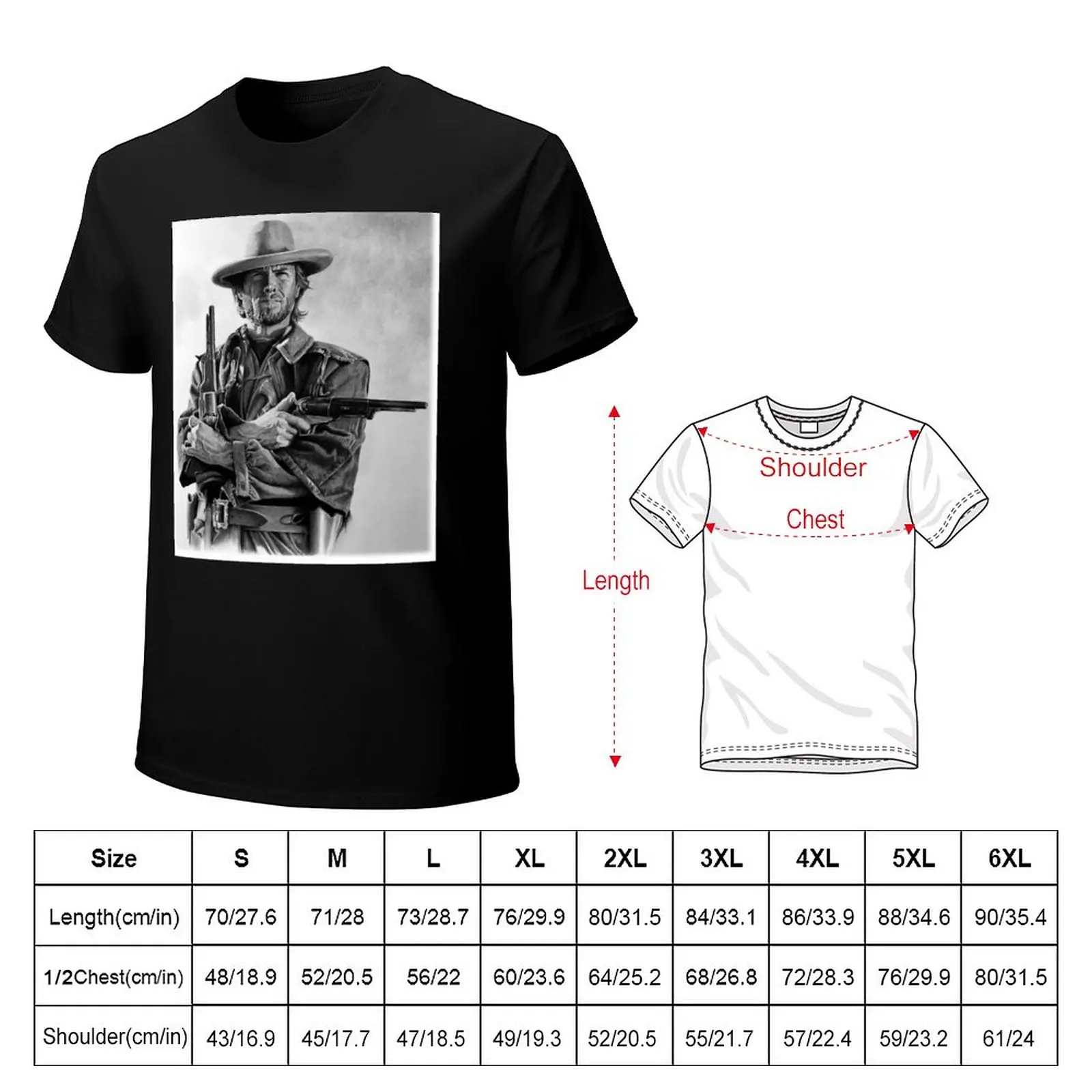 Clint Eastwood Josey Walesdrawing T-Shirt graphic t shirts new edition t shirt mens plain t shirts