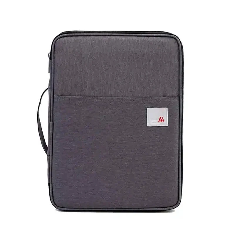 Tas dokumen A4, tas dokumen tahan air, pemegang dokumen, tas Traveling dengan portofolio ritsleting untuk kantor Ipad pena notebook