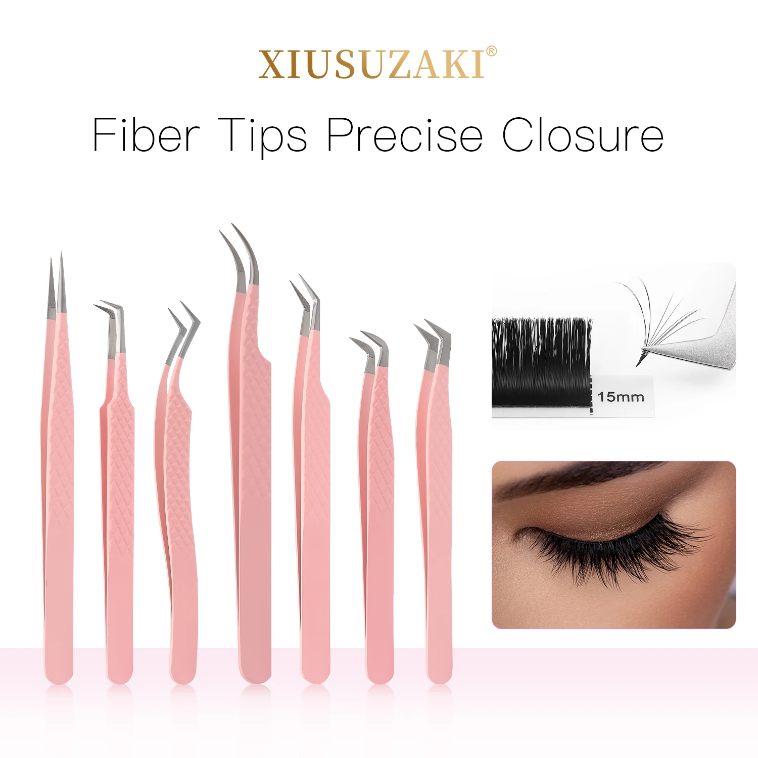 XIUSUZAKI Hoge Precisie Fiber Tip Pincet voor Wimper Extensions Mega Volume Nertsen Wimpers Valse Wimpers Makeup Tools Leverancier