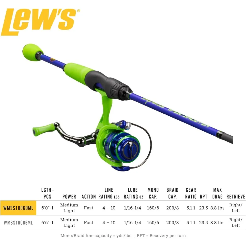 Combo de caña giratoria y carrete ligero mediano de 6 pies para pesca rápida