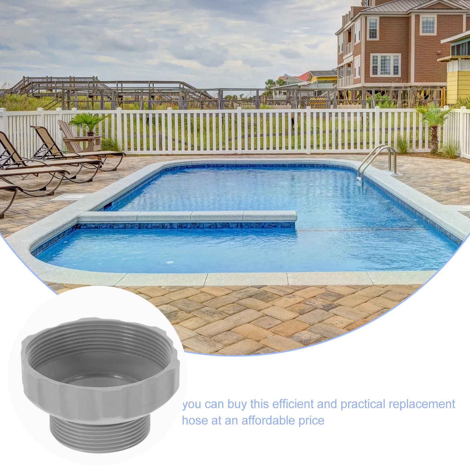 

Pool Skimmer Hose Adapter Replacement Rugged Plastic Compatibility with 11239 Enhanced Water Filter Capability Pool