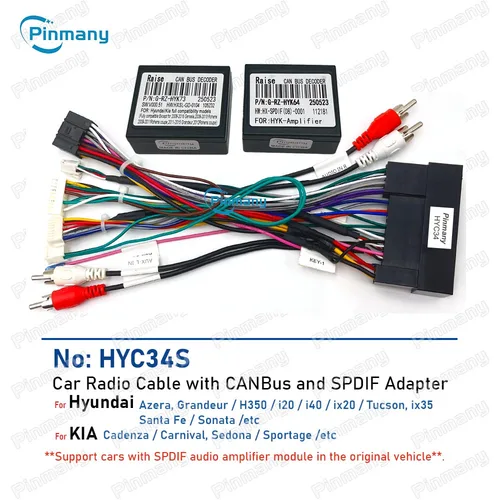 Imagen 2 del producto Cable de Radio para coche, arnés de cables de alimentación, adaptador CANBus HYC34 para Hyundai Azera Grandeur H350 i20 i40 ix20 Tucson ix35 Santa Fe Sonata