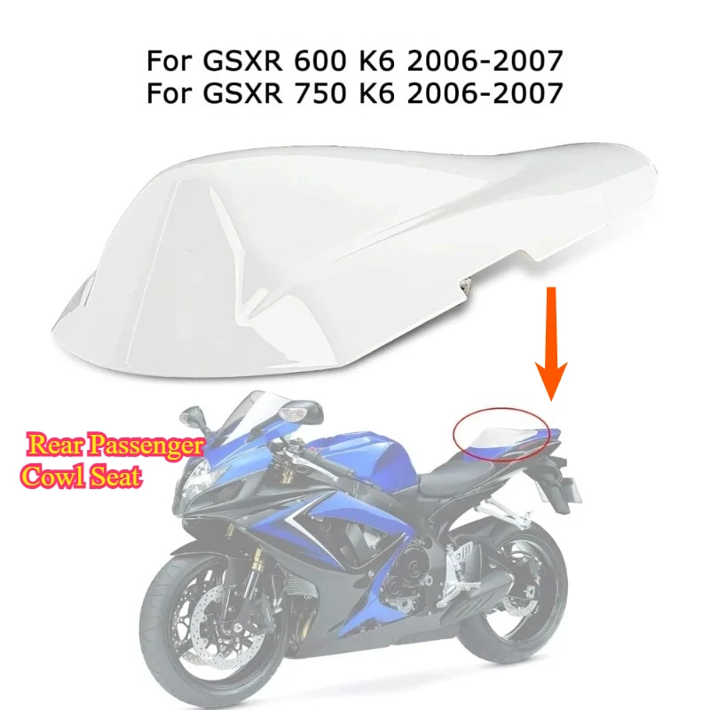 

Motorcycle Rear Passenger Cowl Seat Back Cover Fairing Part Fairing for Suzuki GSXR600 750 K6 2006-2007