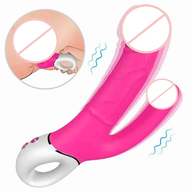 USB charging multi frequency strong earthquake dual head penis vibrator, G-spot massage stick