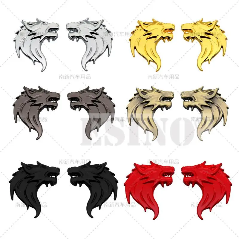 

Car Styling Cool Fashion Zinc Alloy Metal Wolf Totem Car Body Metal Chrome 3D Adhesive Emblem Badge Car Accessory