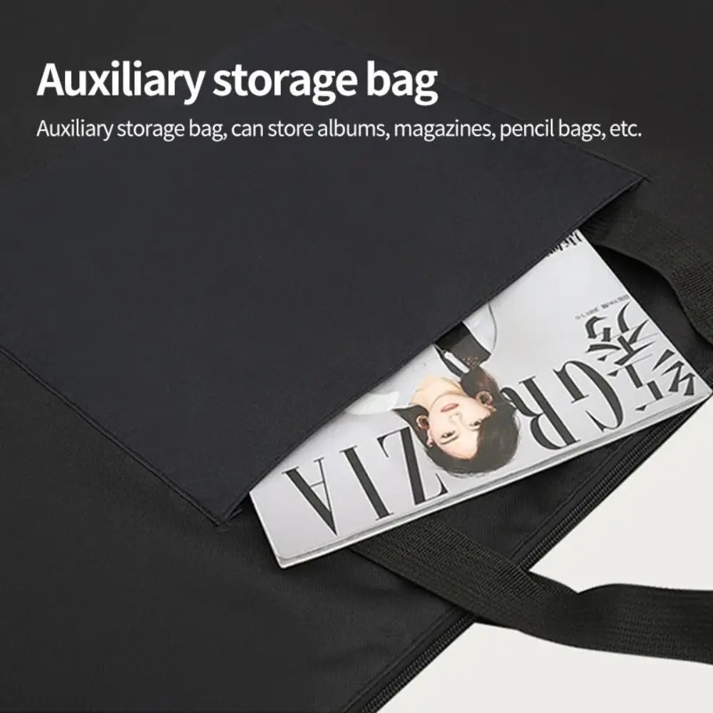 Borsa da tavolo per pittura A2 a tracolla in tela di alta qualità Borsa da disegno nera per set di strumenti per schizzi di grande capacità