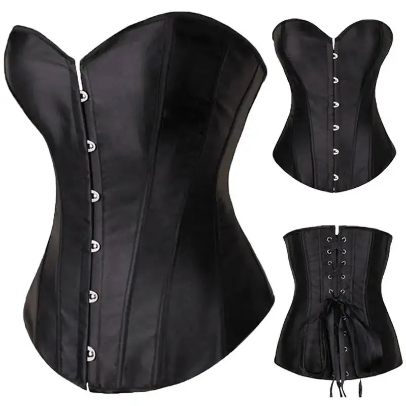 

Corsets Women Lace-up Bustiers Tops Sexy Overbust Slimming Shapewear Satin Waist Cincher Vintage Waist Belt Bridal Corselet LFW3