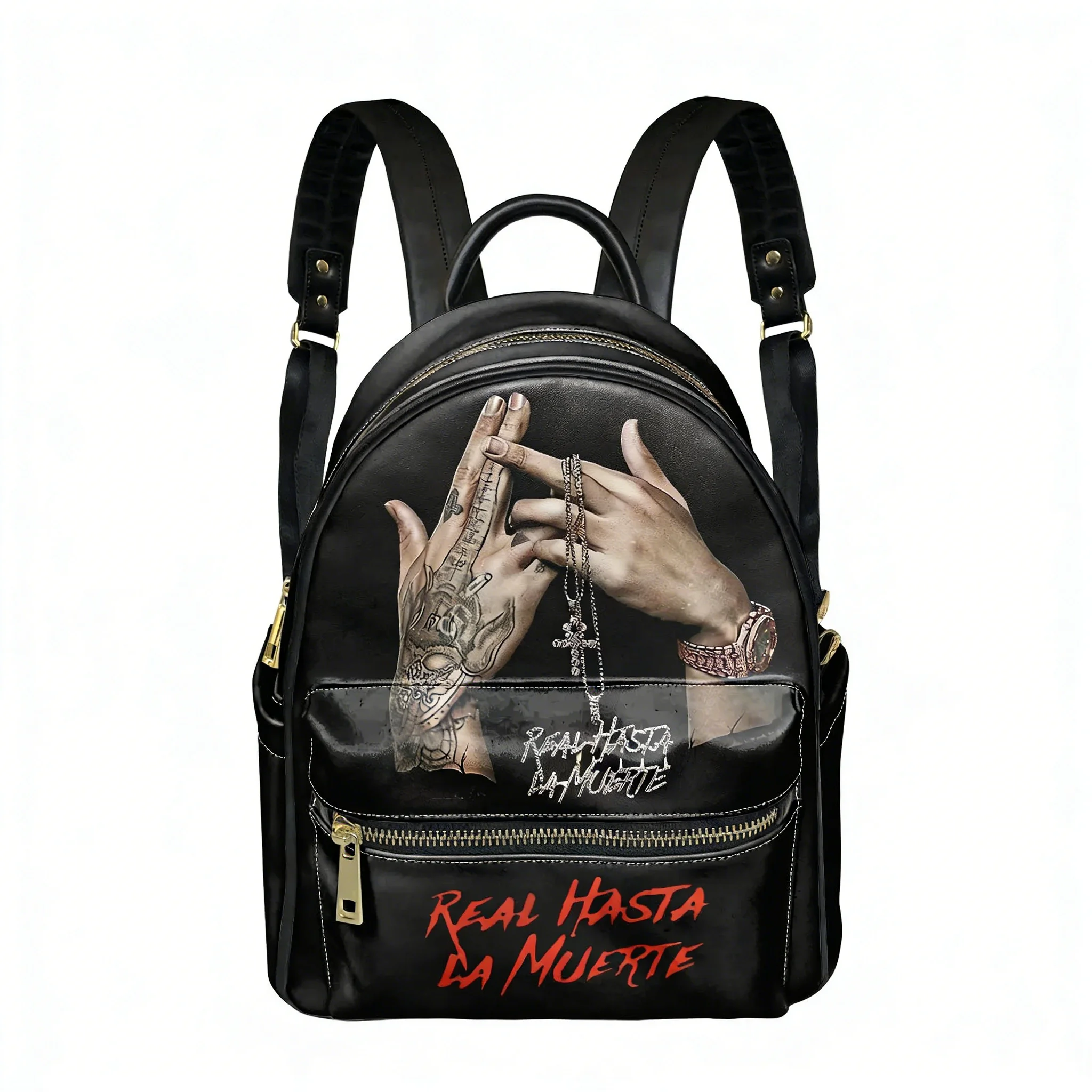 

Anuel AA Real Hasta la Muerte Backpack Womens Men Personalized Double Shoulder Bag Business Travel Bookbag Rucksack Gift Daypack