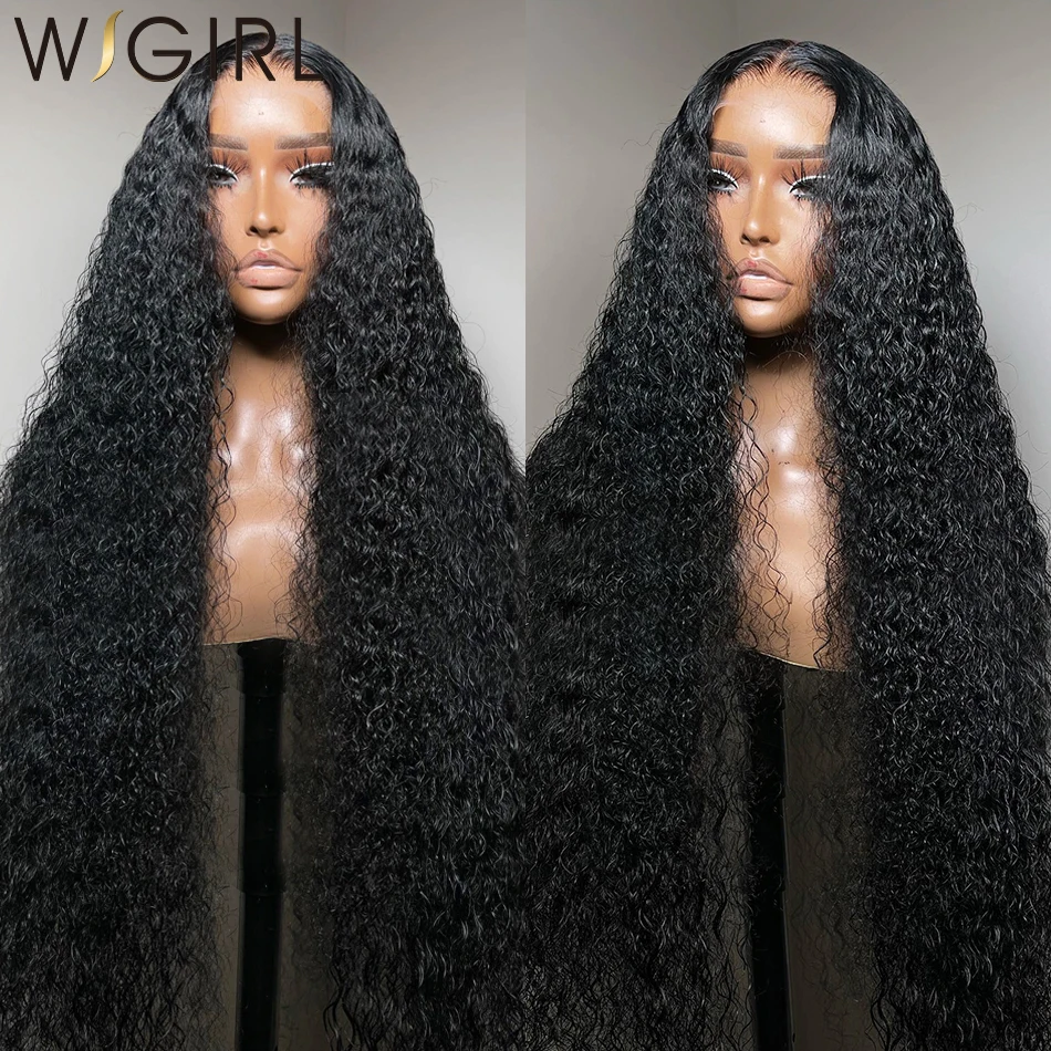 

WIGIRL Deep Wave 13x4 Lace Front Human Hair Wigs Brazilian Pre Plucked Glueless Water Curly Remy Lace Frontal ClosureWigs