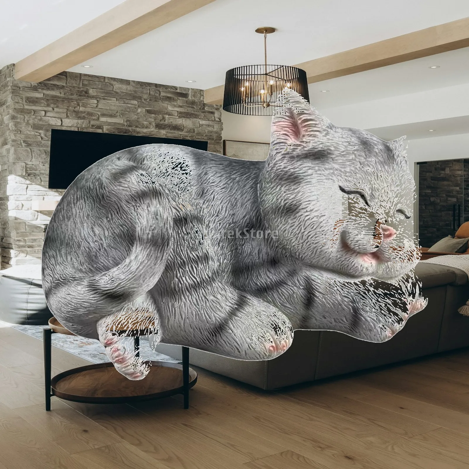 Фигурка кошки для сада, декоративная статуэтка кошки, скульптура из смолы для уютного декора полок, балконов, столов, дома