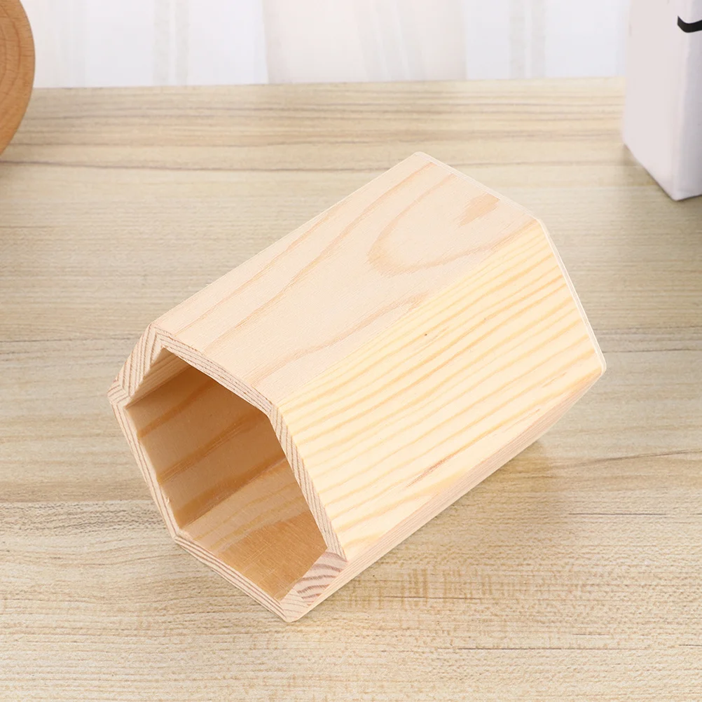 

6pcs Wooden Pen Holder Desk Organizer Pine Wood Storage Box For Pens Pencils Markers Makeup Brushes Desktop Accessories Office