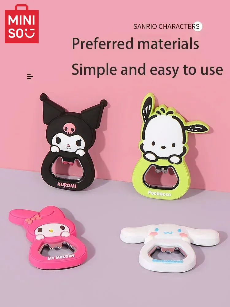 

Miniso Sanrio Series Bottle Opener Refrigerator Sticker Pochacco Kuromi Melody Cinnamoroll Landscape Ornament Decoration