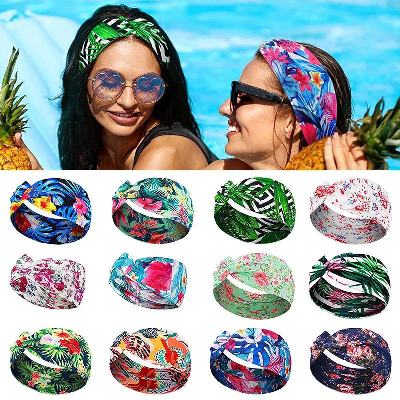 Yoga Turban Knot Headwrap Sports Elastic Yoga Hairband Fashion Cotton Fabric Wide Headband For Women Hair Accessoires