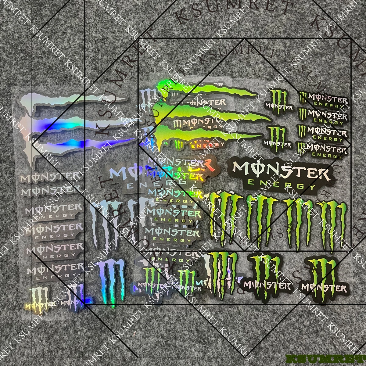 

Лазер для Monster Energy Наклейка Мотоцикл Наклейка Набор Наклеек Зеленый Красный