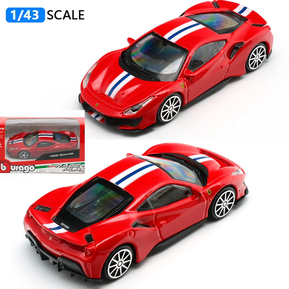 Bburago 1:43 Ferrari Alloy Car Model 1/43 Ferrari Series 458 488 SF90 GTB Luxury Vehicle Diecast  Sports Cars Kid Toy Collection