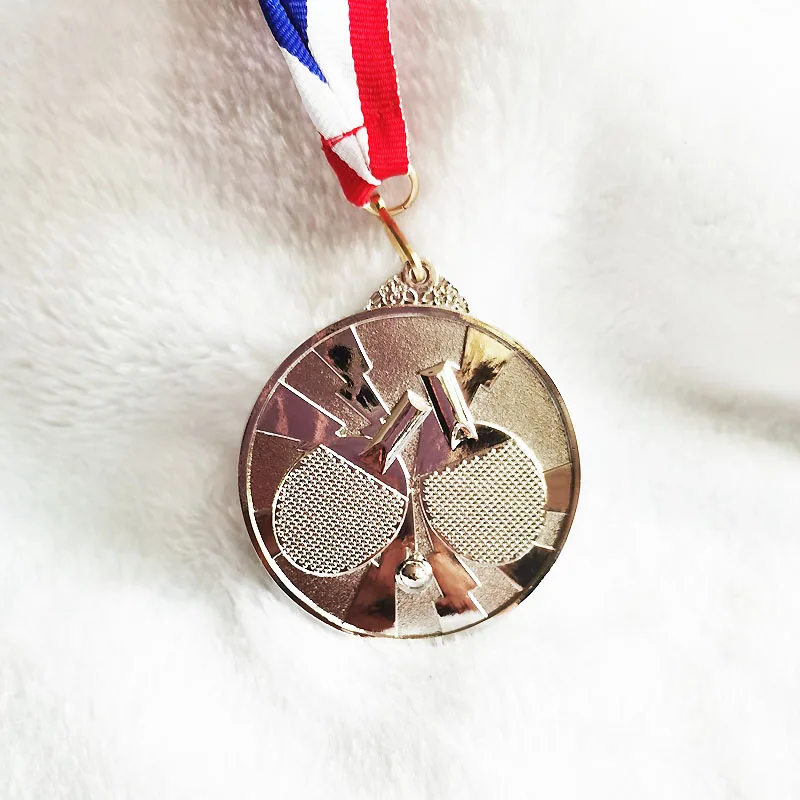 Simple style Table Tennis Medal School Sports Medal Gold Silver Bronze Motion, 6.5 cm