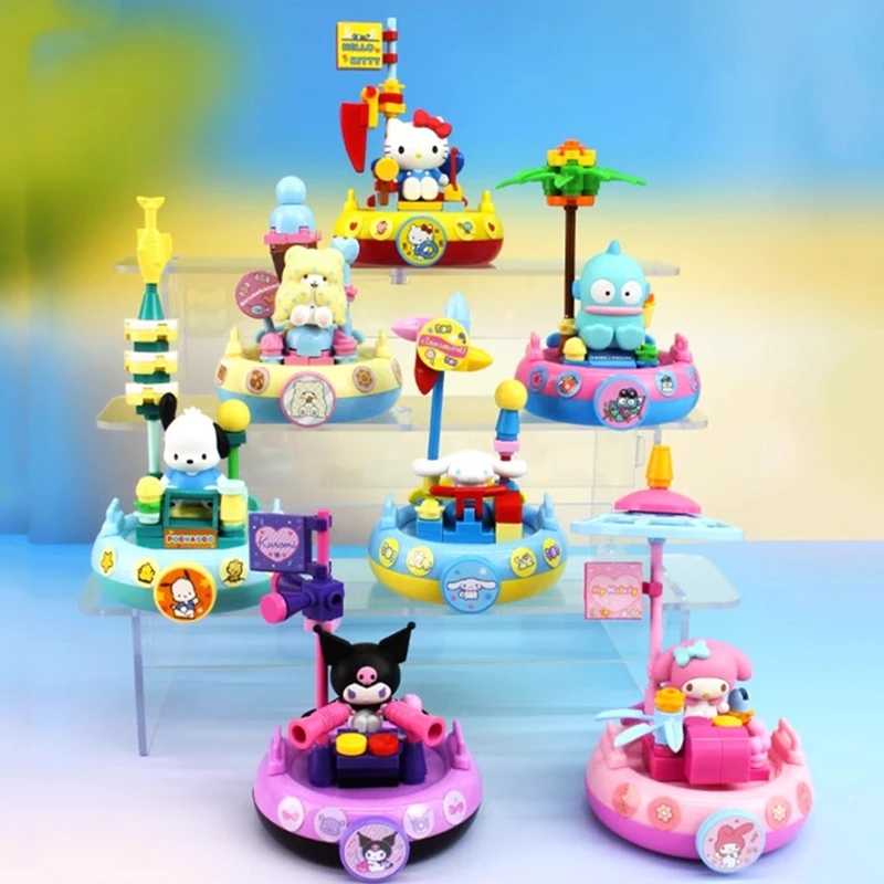 Sanrio Building Blocks Nautical Adventure Series Children's Toys Anime Peripheral Collectible Model Ornaments Birthday Gifts