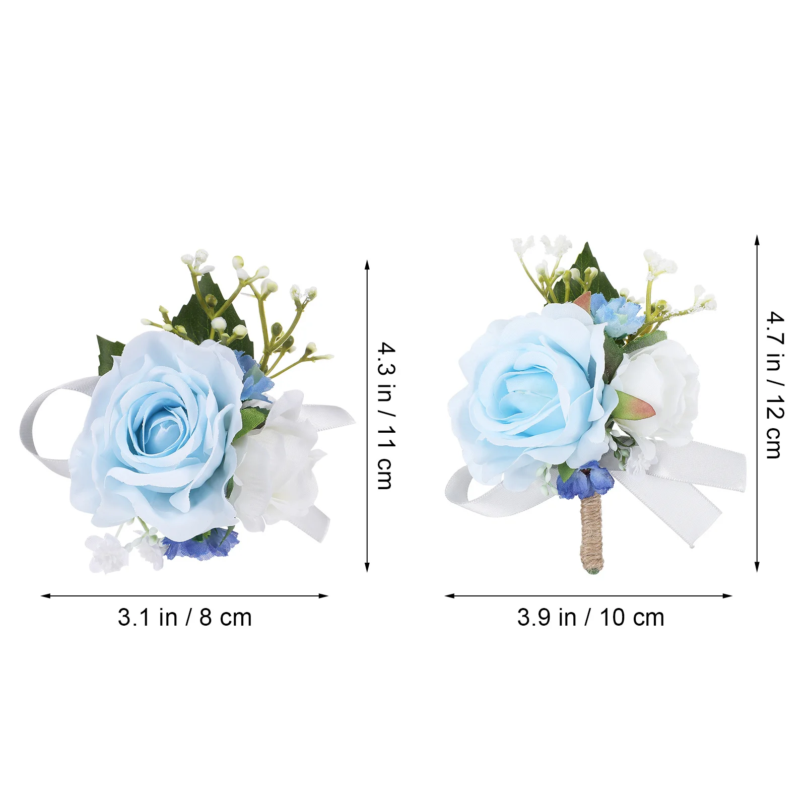 1 conjunto rosa corsage boutonniere pulso flor artificial noiva noivo casamento baile de formatura acessórios de noiva faixa elástica ajuste