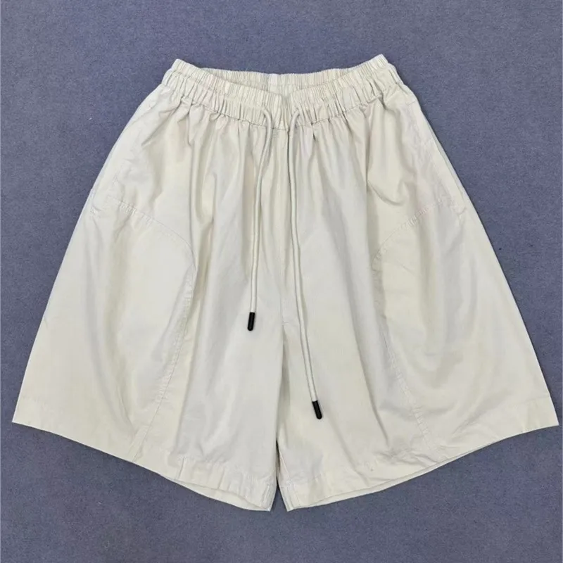 JOHNMOB-Short cargo japonais taille haute en coton pour femme, vêtement décontracté à jambes larges, cinq points, nouvelle collection été 2025