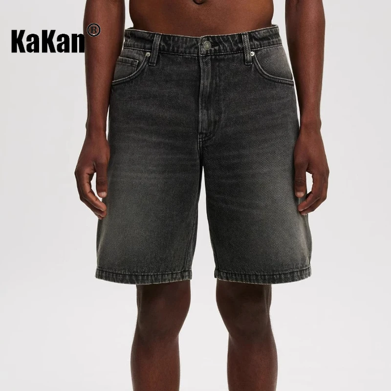 

Kakan - новые мужские короткие джинсы, летние джинсы с пентаграммой Y2k Street, мужские брендовые джинсы