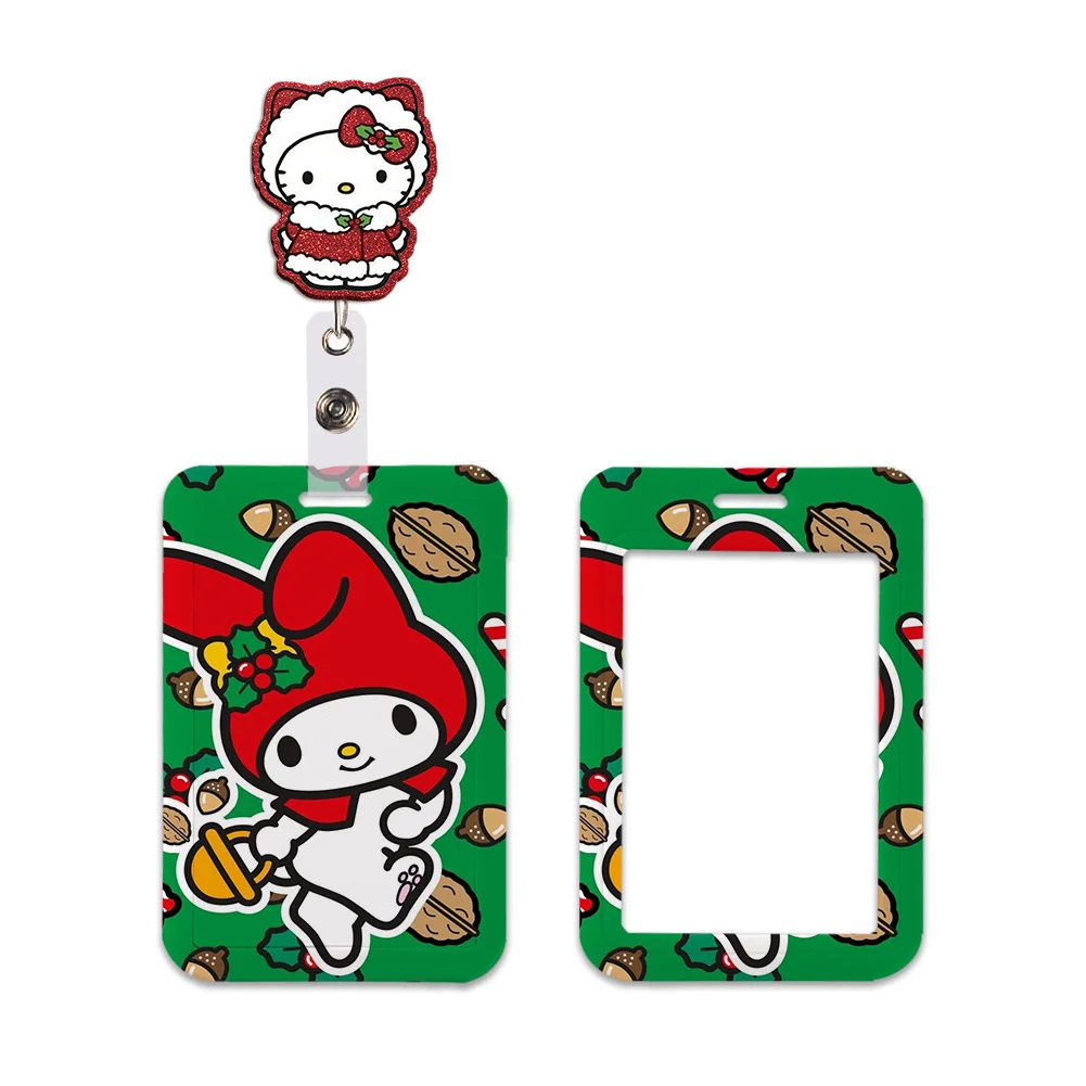 Christmas Hello Kitty Id Badge Holder Strap Bus Pass Access Slip Bank Credit Card Holder Retractable Reel Clip Xmas Gifts