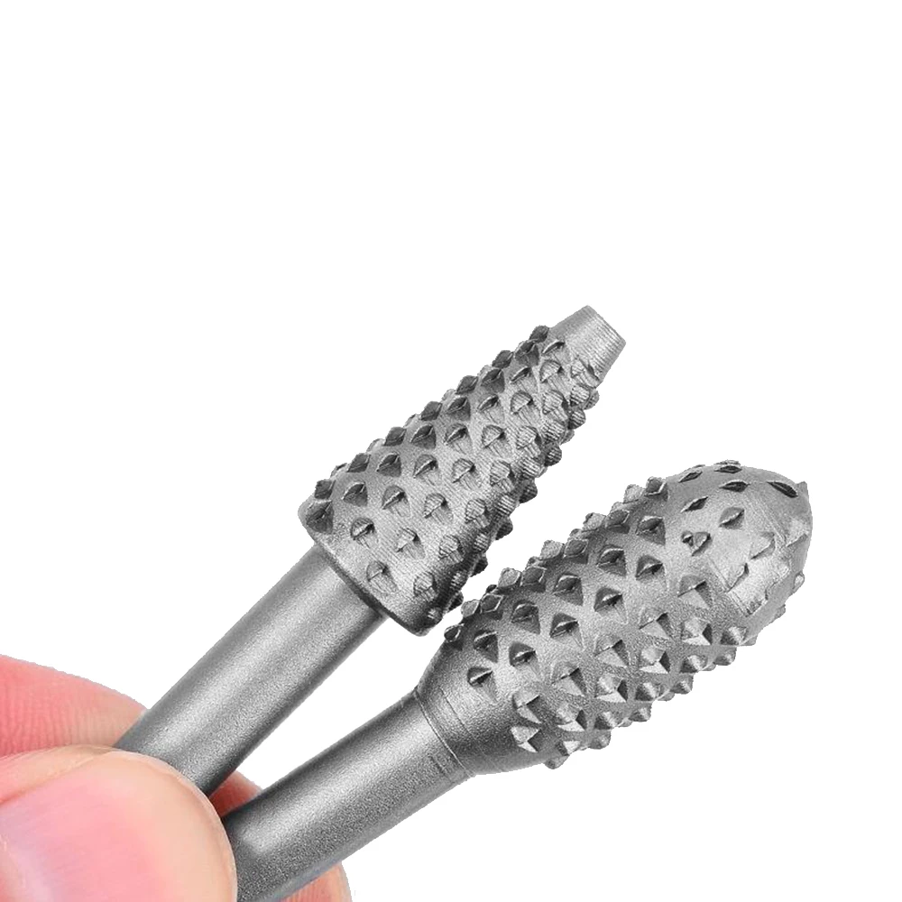5Pcs Rotary Burr Rasp Woodworking Drill Bit 1/4-inch Round Shank Chisel Embossed Deburring Polishing Grinding Head ﻿ - view 6