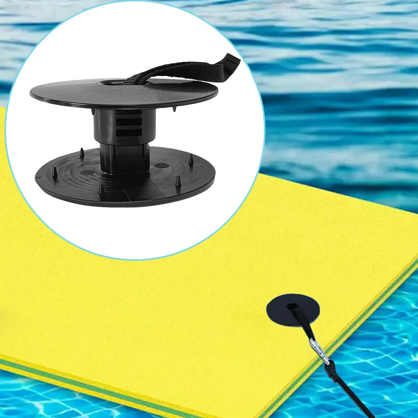 Floating Mat Tether Secure Mooring Prevent Drifting Away Rope Attachment Tie Down System Hanger For All Foam Water Pads Boats