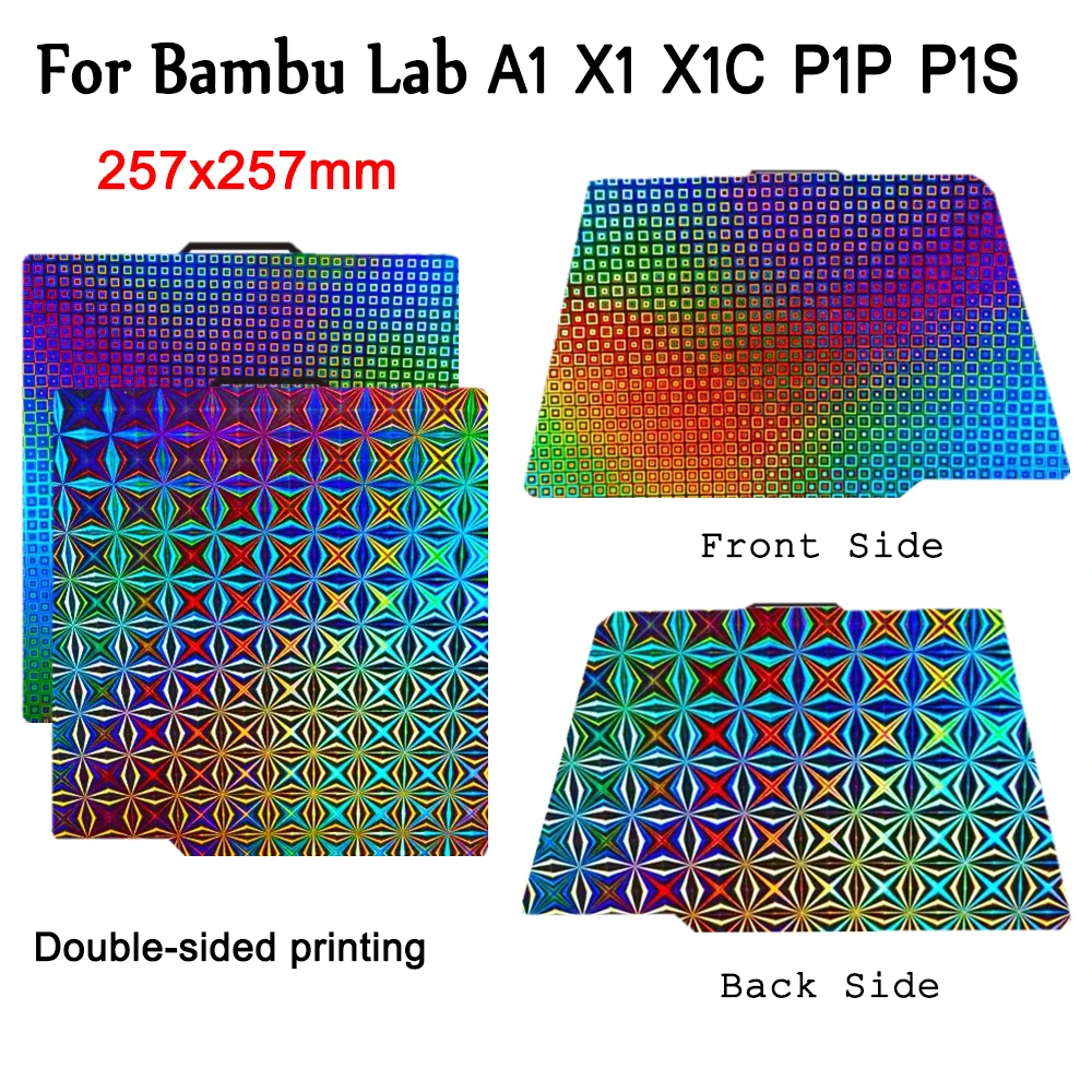 

For Bambulab Bamboo P1S P1P Bambu Lab A1 X1C PEI Sheet X1 Textured Spring Steel Double Sided Smooth PEO PET PEY F1 Build Plate