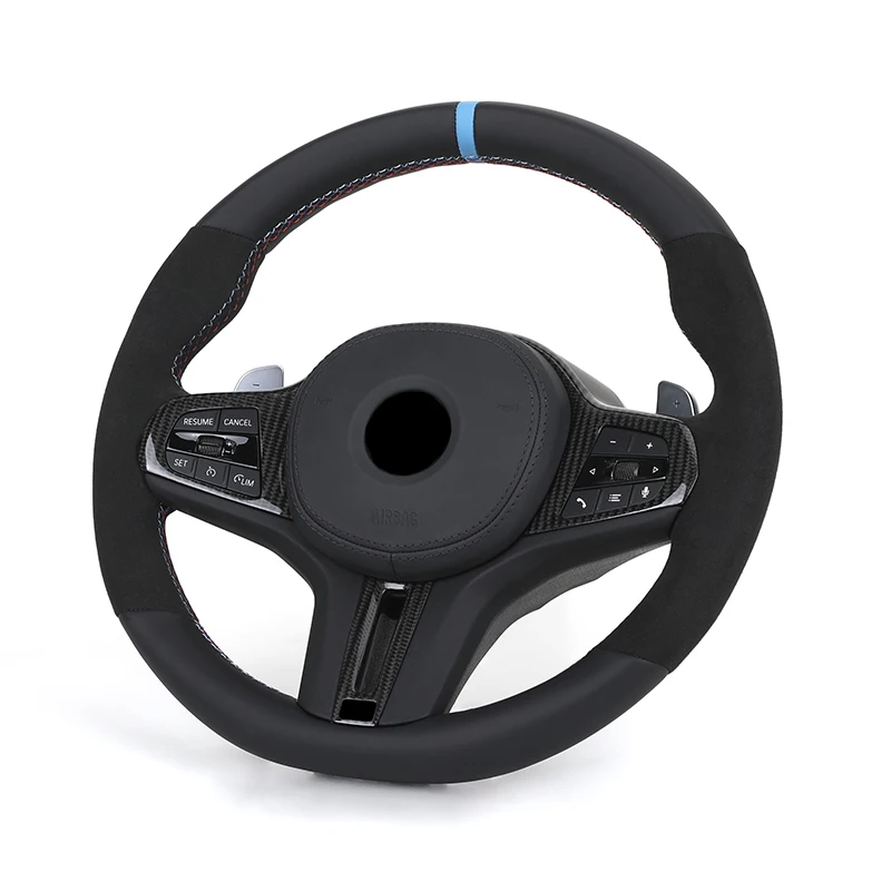 

M Sport Carbon Fiber Trim Alcantara Leather Steering Wheel for G20 G05 G06 G30 G38 G12 G15 G22 G8X M3 M4 F90 M5 G80 G82 G83