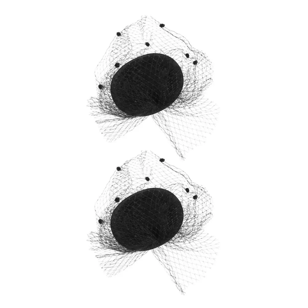 

2pcs Small Fascinator Hat Lightweight Gauze Headdress Elegant Veil Clip Party Headwear Banquet Gift Decorative Homburg