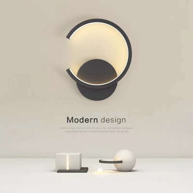 

Modern LED Wall Lamp Nordic Black White Golden Wall Lighting For Living Bedroom Aisle Home Decor Fixtures Indoor Wall Lamps