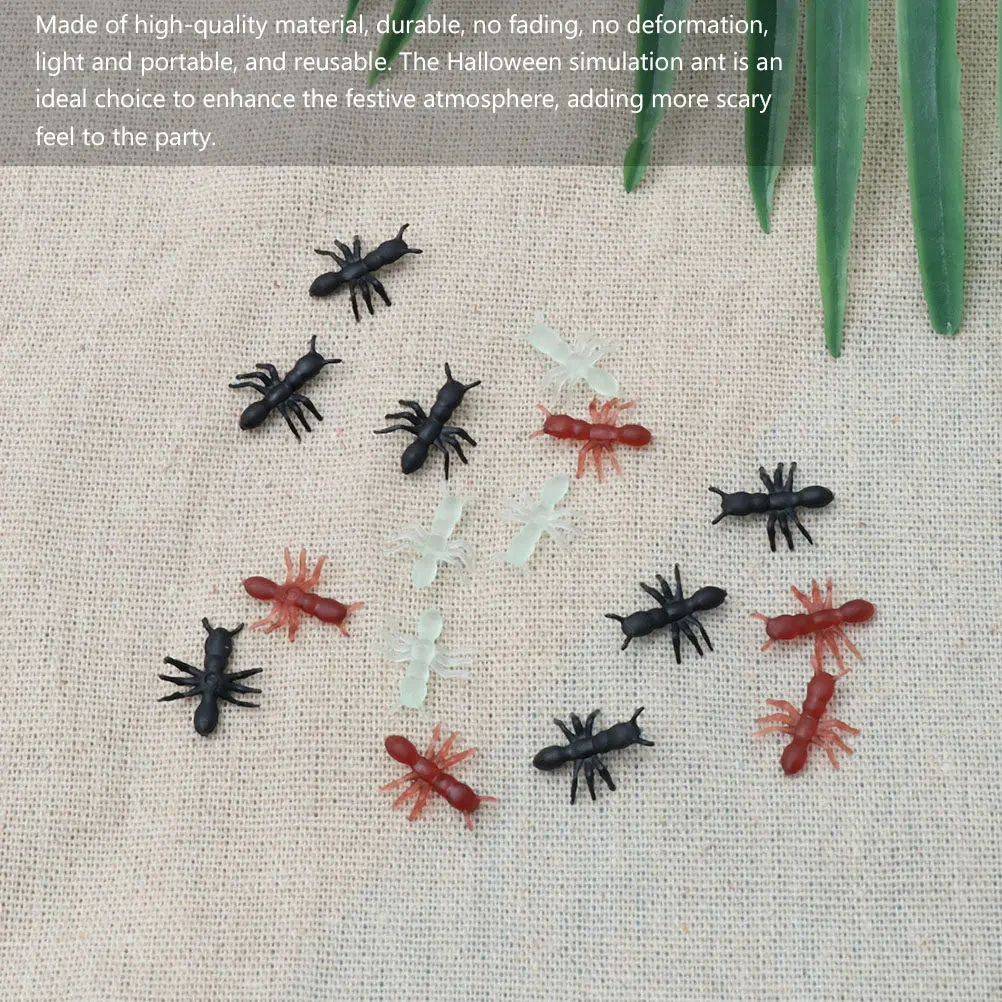 

100Pcs Halloween Simulation Ants Realistic Plastic Fake Scary Prank Party Decoration Halloween Simulation Ants