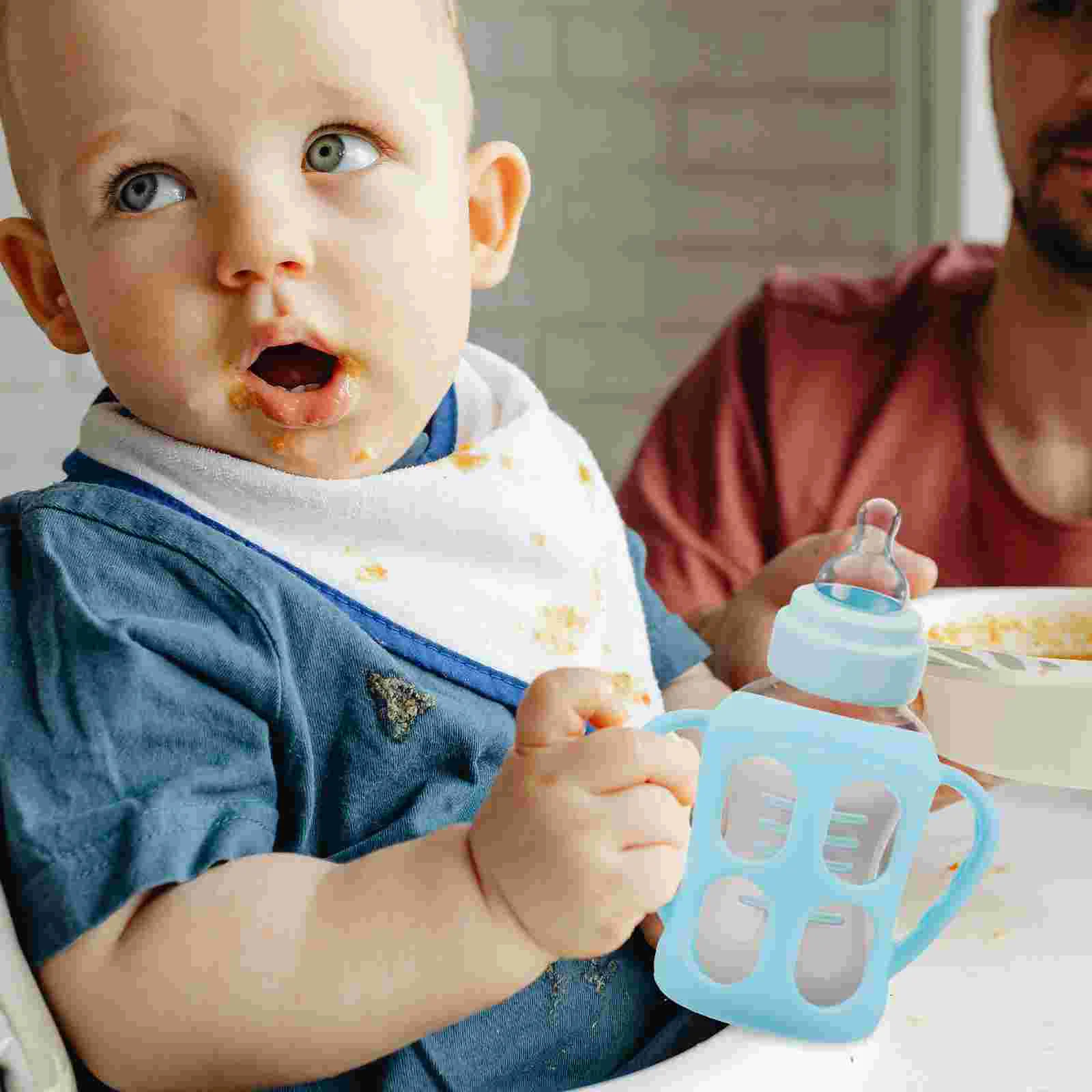 Mango para biberón, pieza de repuesto de agarre de silicona, funda para biberones, Gel de sílice, enfermería, niño recién nacido