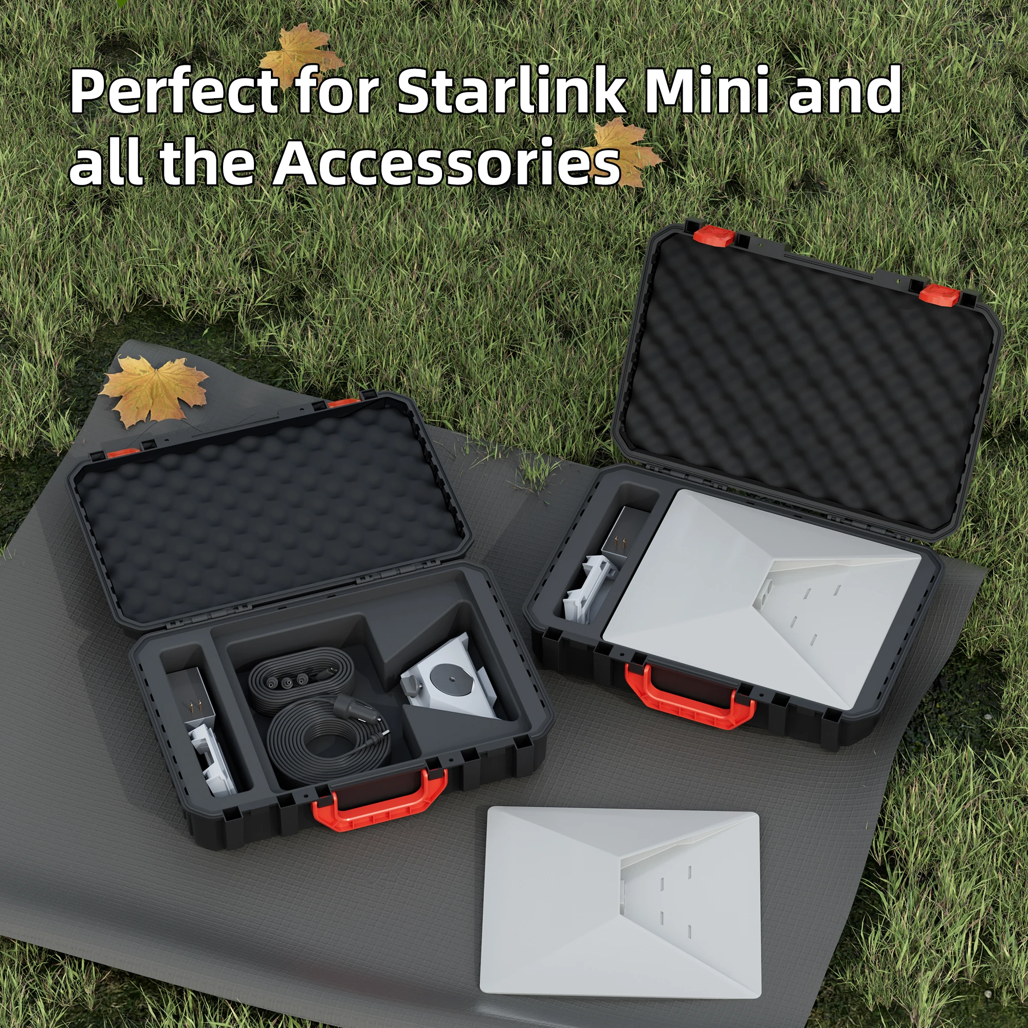 Starlink Mini Case Hard Waterproof Travel Case for Mini Starlink with Molded Foam for Mini Accessories Standable Storage Bag