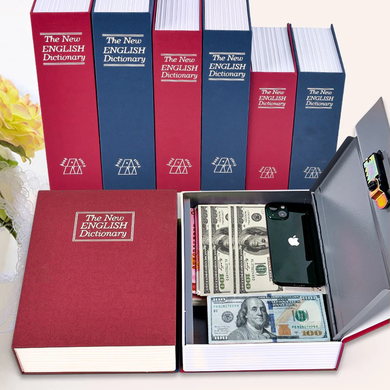 

Simulated Fake Book Safe Box, Password Lock Metal Hidden Storage Case, Secret Saving Piggy Bank Money Home Anti-theft Decor Box
