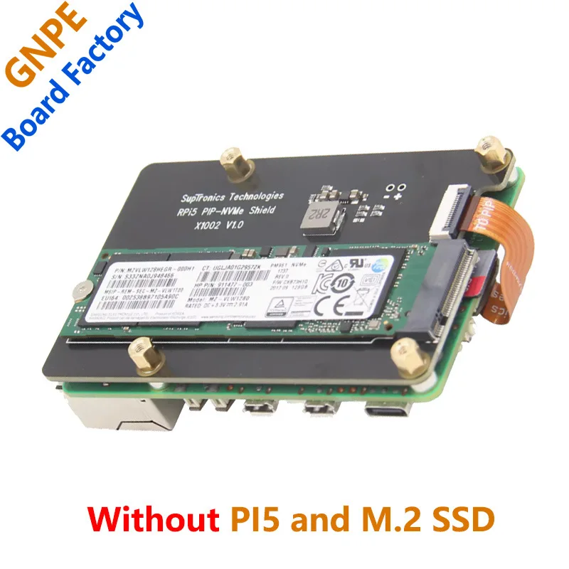 X1002 Raspberry Pi 5 Dedicated PCIE to M.2 NVMe Protocol M.2 SSD Expansion Board 2280