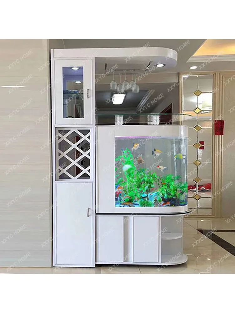 Change-Free Aquarium Ecological Fish Tank Wine Cabinet Integrated Glass Entrance Bottom Filter Large Household Living Room