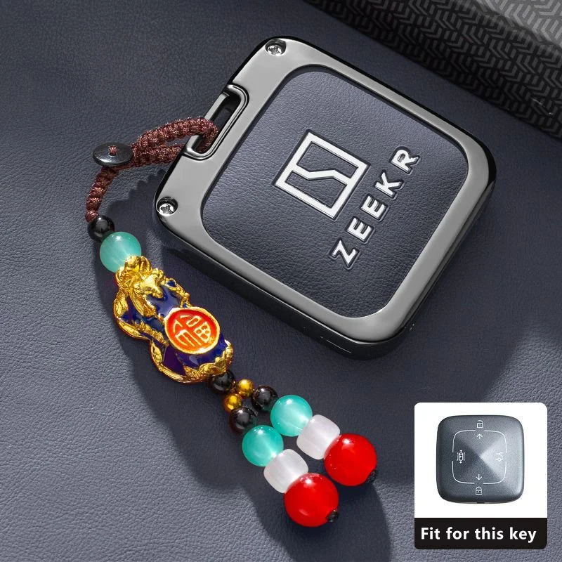 Autosleutelhoesje voor Zeekr 7X Accessoires 2024 2025 2026 Auto-styling Sleutelhanger Beschermhoes Afstandsbediening Behuizing Houder Ring