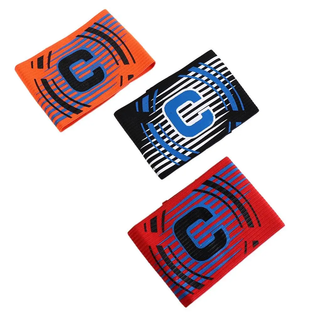 حزام ذراع كابتن كرة القدم قابل للتعديل احترافي يمنع السقوط، حزام ذراع زعيم متين متعدد الألوان، حزام ذراع مجموعة الكابتن #5