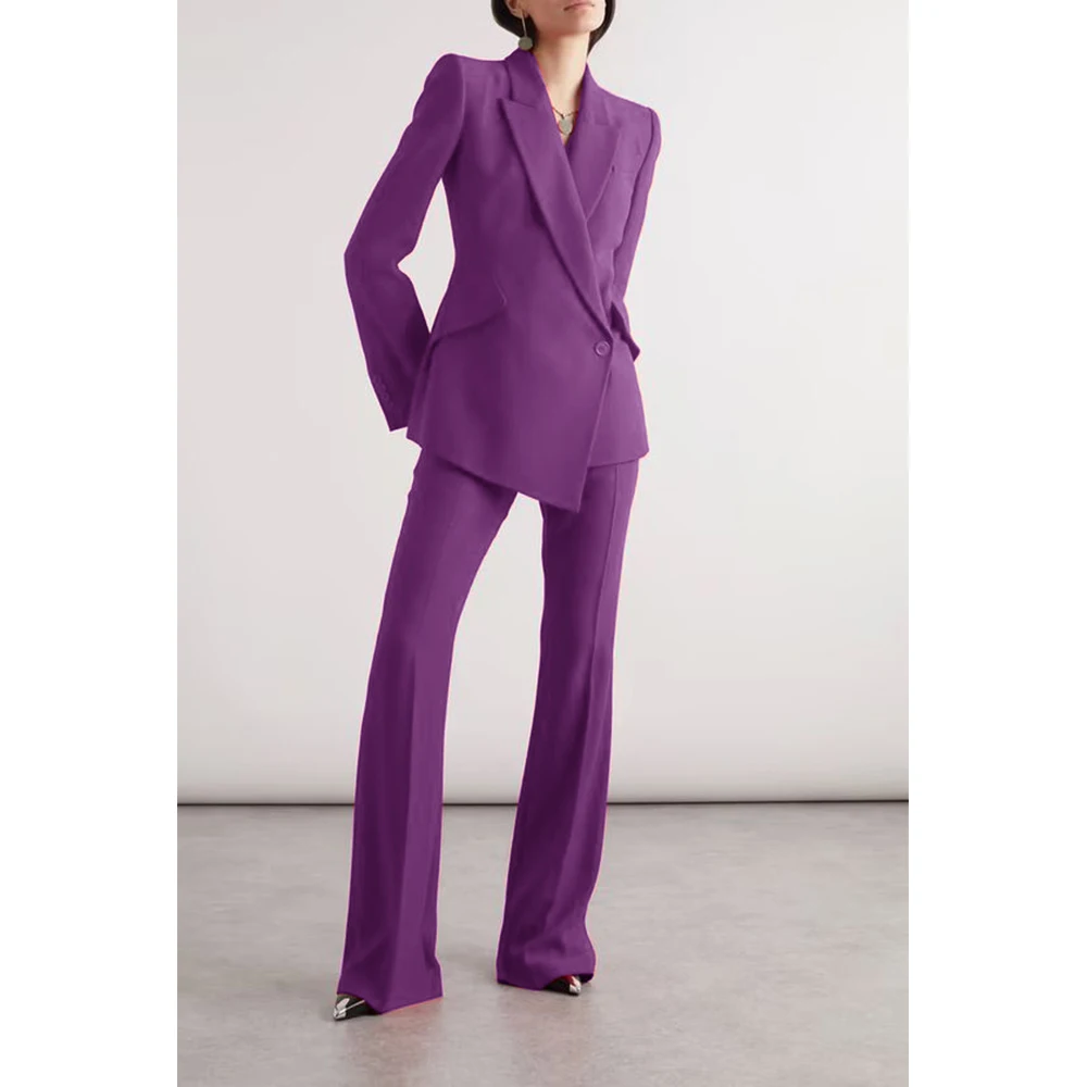 Fato fino de botão único feminino, confortável para negócios e pendulares, elegante, novo, 2 peças, 2024
