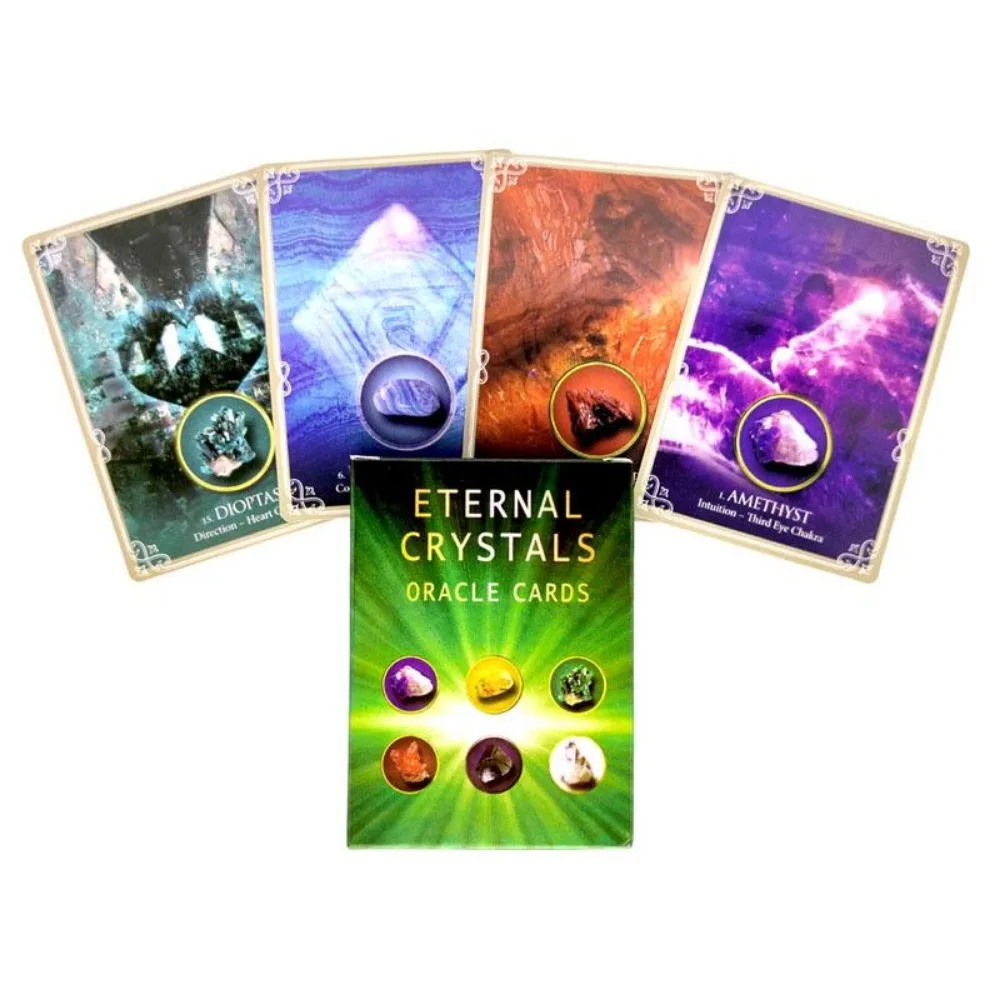 Juego de cartas de oráculo de cristales eternos, juegos de mesa interactivos, imágenes vívidas, tarjetas de colores brillantes, esenciales para fiestas, reuniones de Amigos