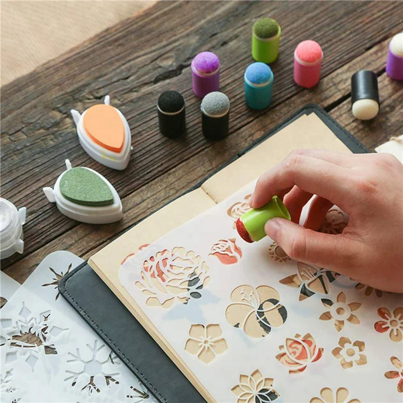 160 Pcs Finger Sponge Daubers Finger Painting Sponge Craft Drawing Sponge Dauber Set For Painting Art Ink Crafts Card-Y18A